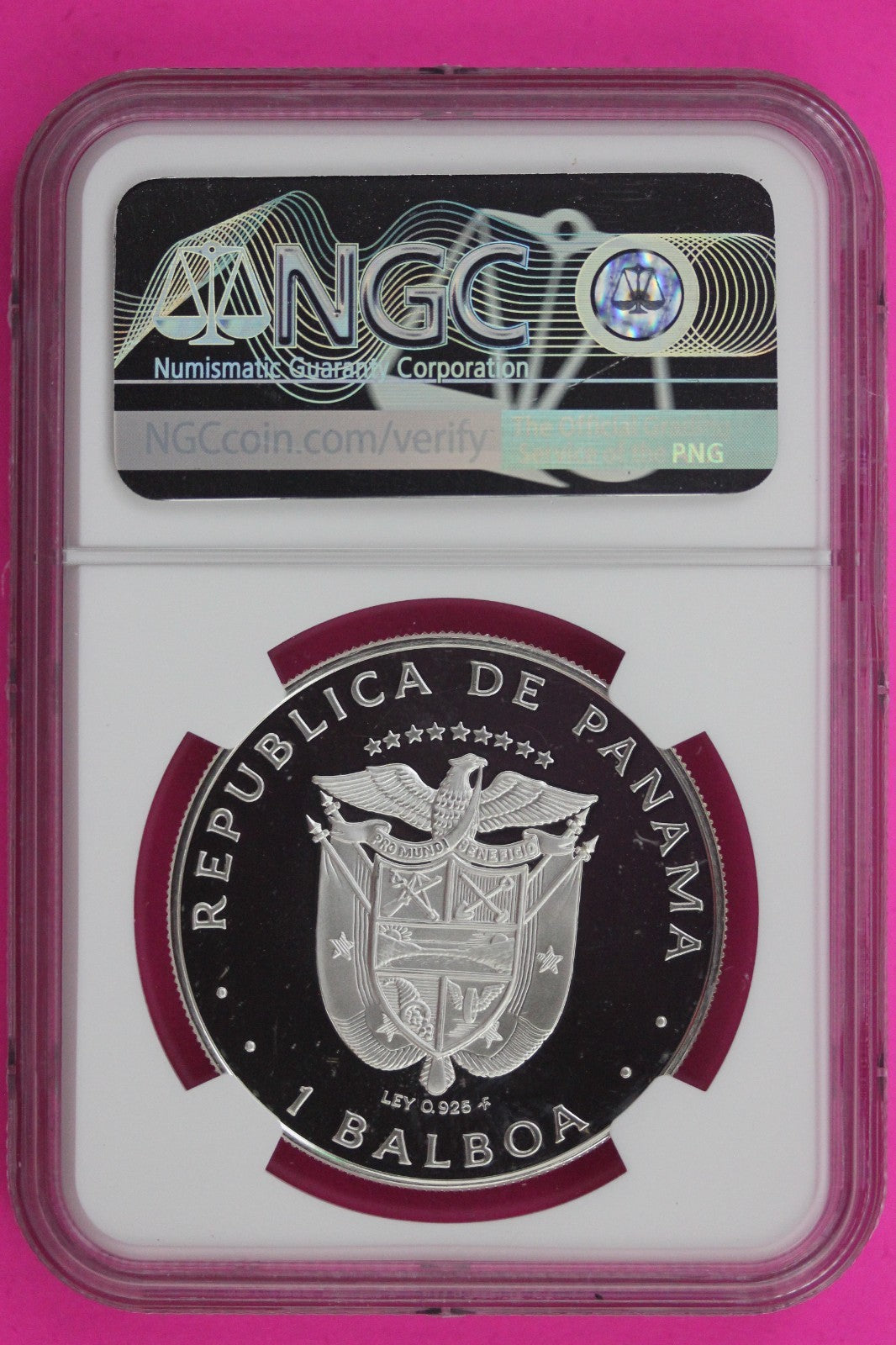 1977 Panama PF 69 Ultra Cameo Proof Silver Balboa NGC Certified Graded Slab 1302