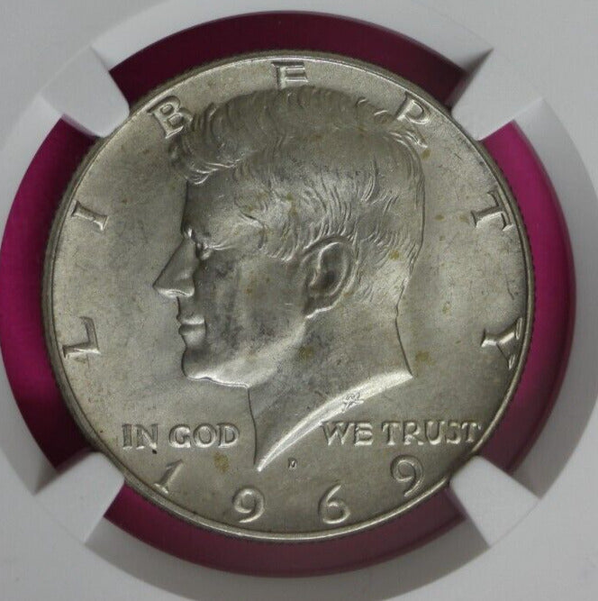 1969 D MS 64 Kennedy Half Dollar NGC Graded Certified Authentic Slab Silver 1373