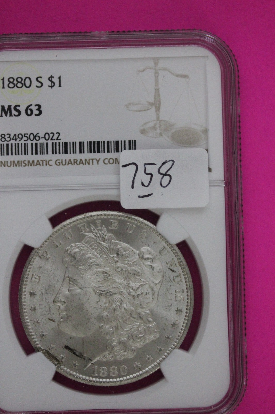 1880 S MS 63 Liberty Morgan Silver Dollar NGC Certified Graded Authentic 758