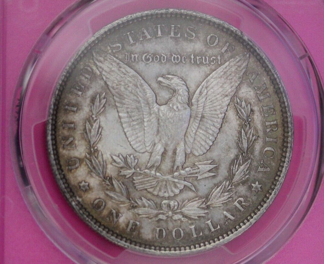 Toned 1896 P MS 62 Morgan Liberty Silver Dollar PCGS Certified Slab 12