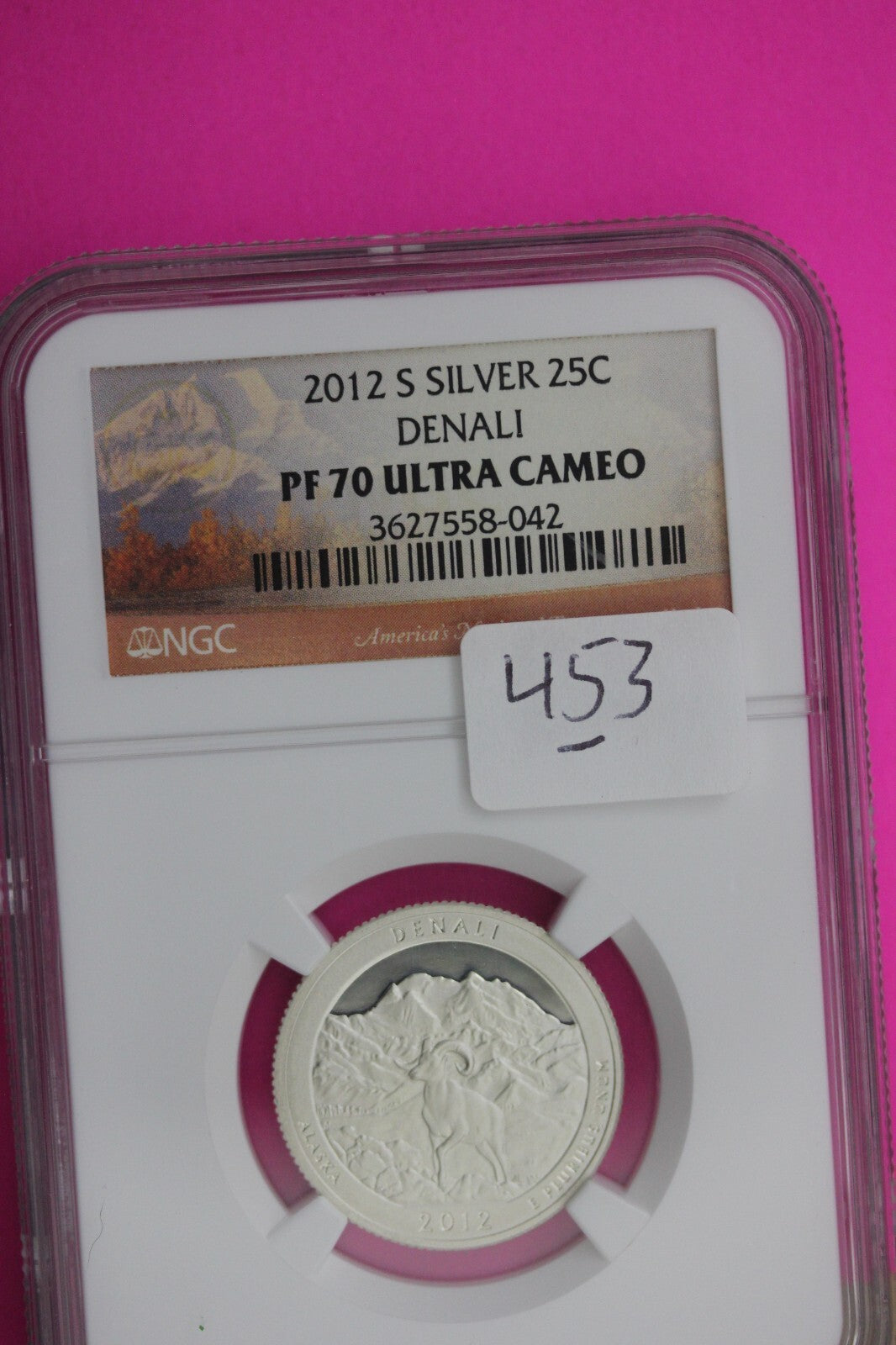 2012 S PF 70 Silver Quarter Denali National Park NGC Graded Certified Slab 453