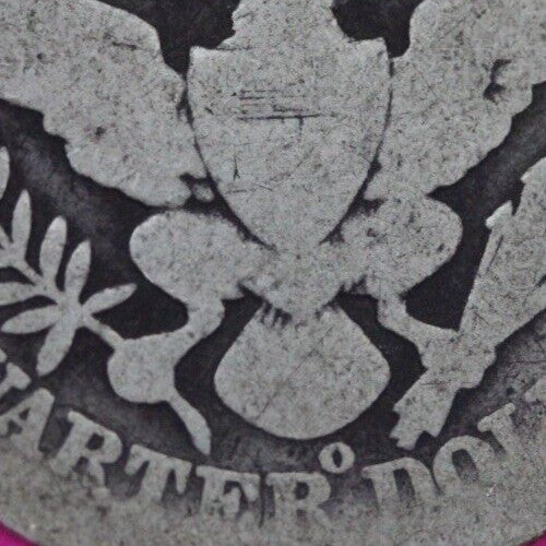 1897 O Barber Liberty Silver Quarter Scarce Semi Key Date New Orleans Mint 04