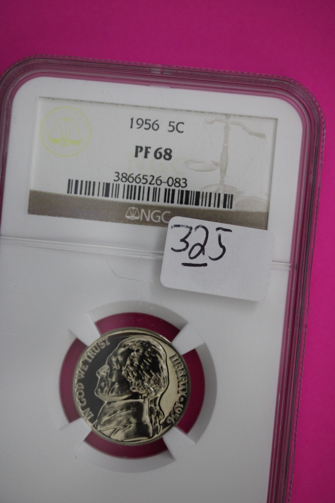 1956 PF 68 Jefferson Nickel NGC Certified Graded Authentic Genuine Slab 325