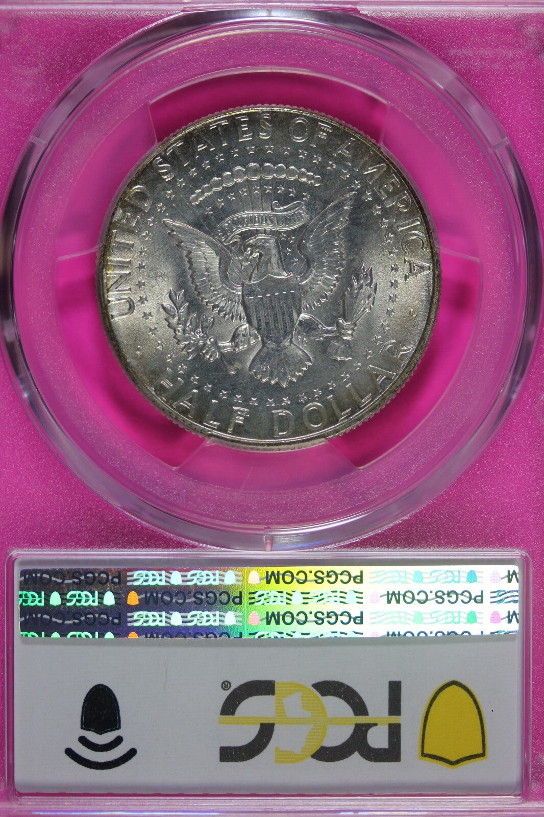 Toned 1969 D Silver MS 65 John F Kennedy Silver Half Dollar PCGS Graded Slab 152