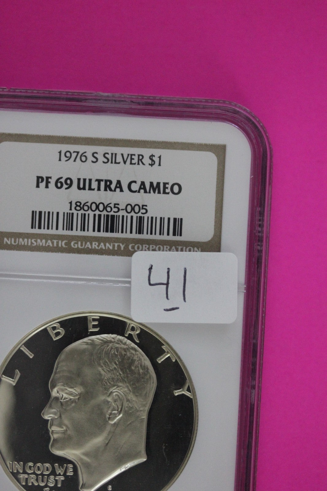 1976 S PR 69 UCAM Silver Ike Eisenhower Dollar NGC Certified Authentic Slab 41
