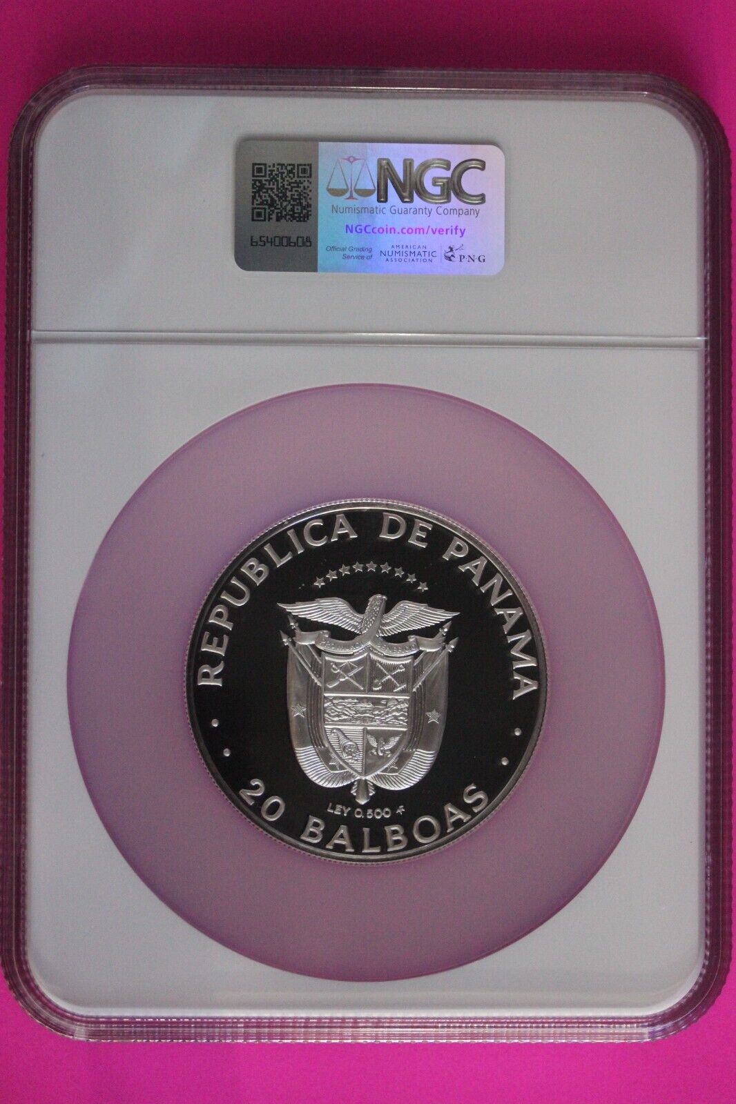 Nice Toning 1985 Panama Silver 20 Balboas PF 69 Ultra Cameo NGC Graded Slab 7100