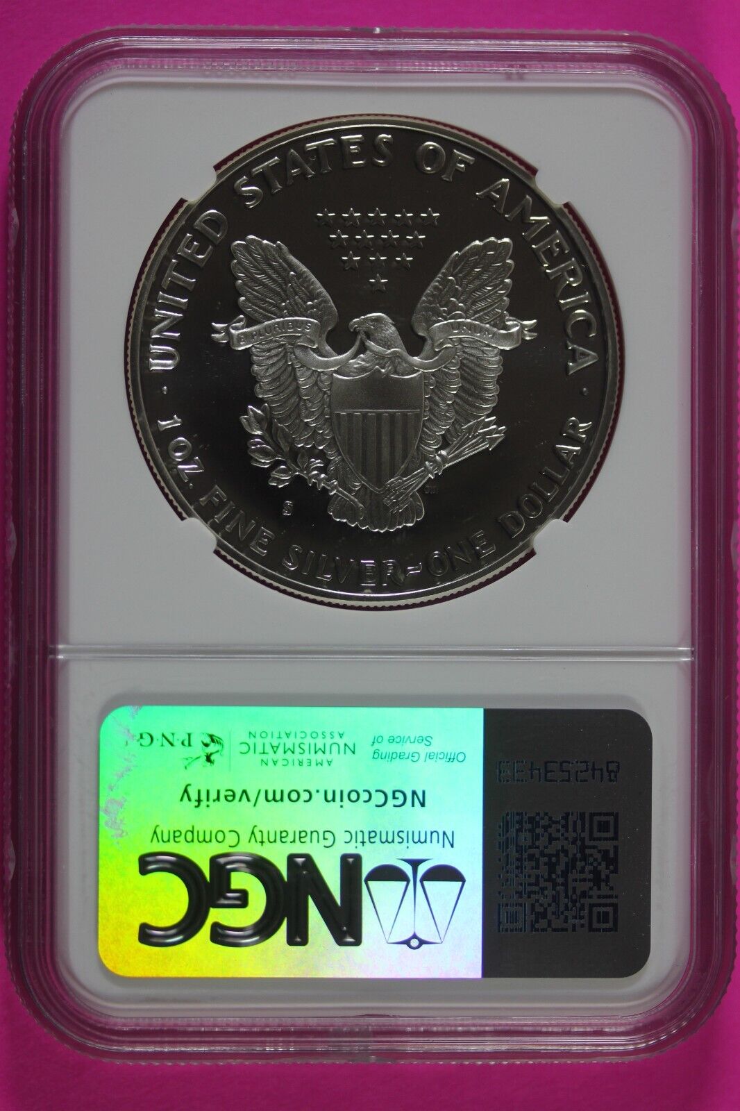 1989 S PF 69 Silver American Eagle Deep Cameo Authentic Proof Coin NGC Slab 978