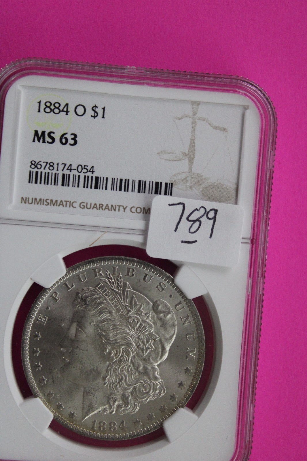 1884 O MS 63 Liberty Morgan Silver Dollar NGC Certified Graded Authentic 789