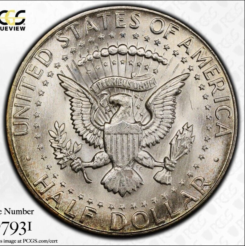 Toned Color 1964 P MS 65 John Kennedy Half Dollar PCGS Trueview Graded OCE 76