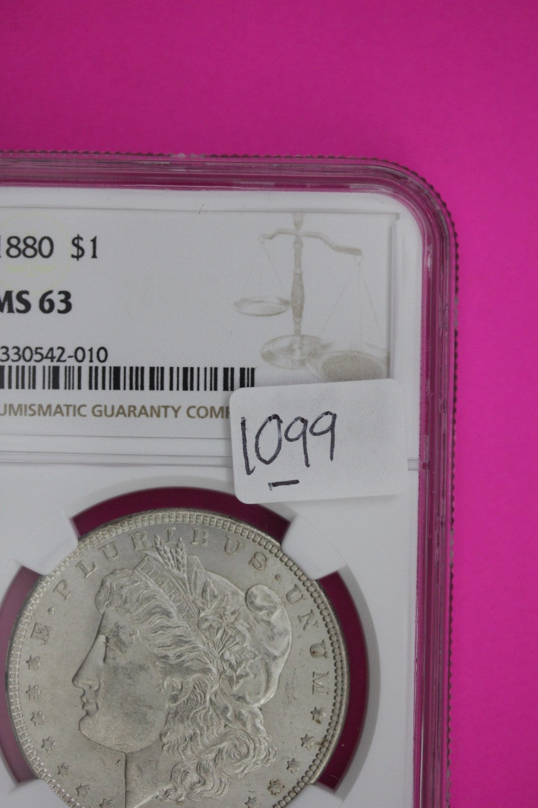 1880 P MS 63 Liberty Morgan Silver Dollar NGC Certified Graded Authentic 1099