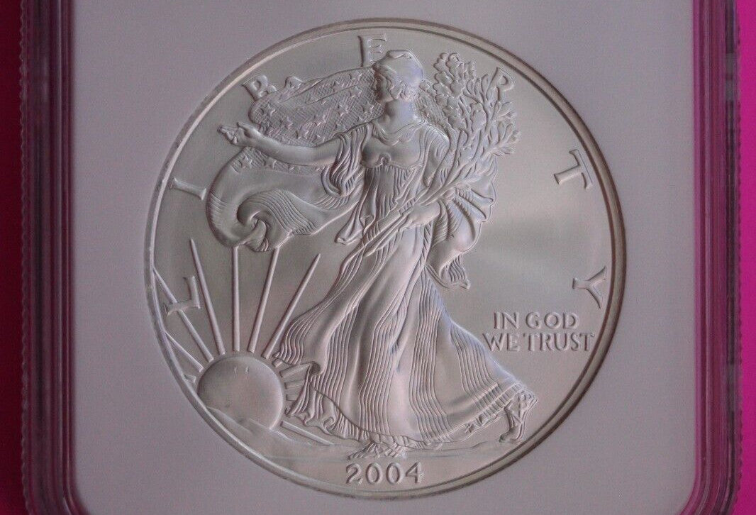 2004 MS 69 American Silver Eagle 1 OZ NGC Slab Special Label Set 959 of 1500 371