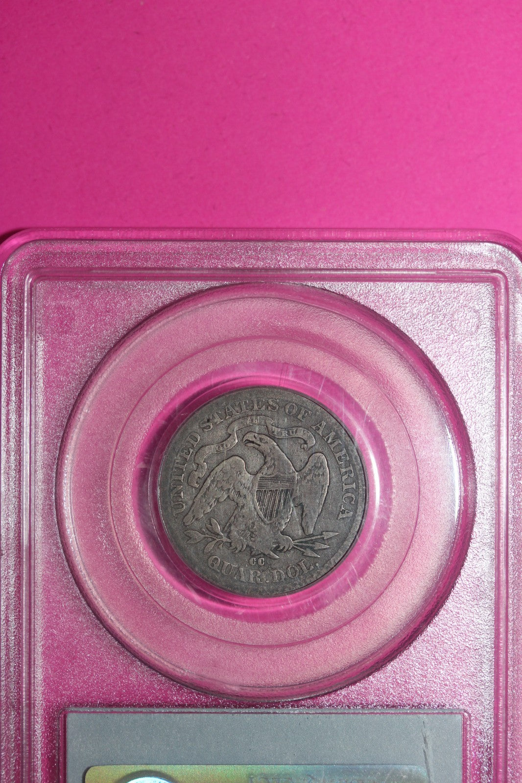 1876 CC F 12 Seated Liberty Silver Quarter PCGS Certified Authentic Slab 1272