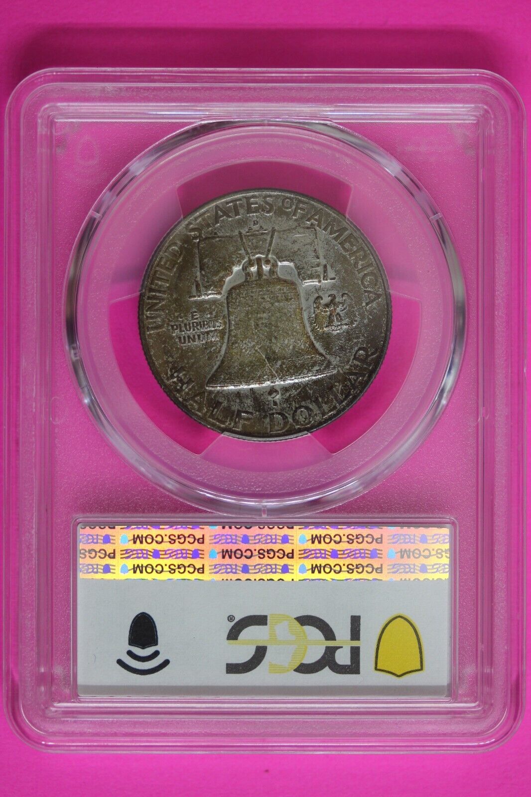 RAINBOW TONED 1959 D MS 64 Ben Franklin Half Dollar Trueview Pics PCGS OCE 79