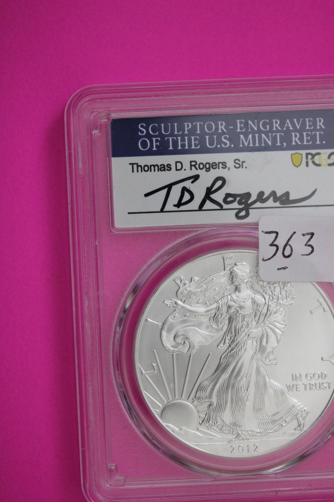 2012 MS 70 Silver American Eagle PCGS Certified Graded Authentic Roger Sig 363