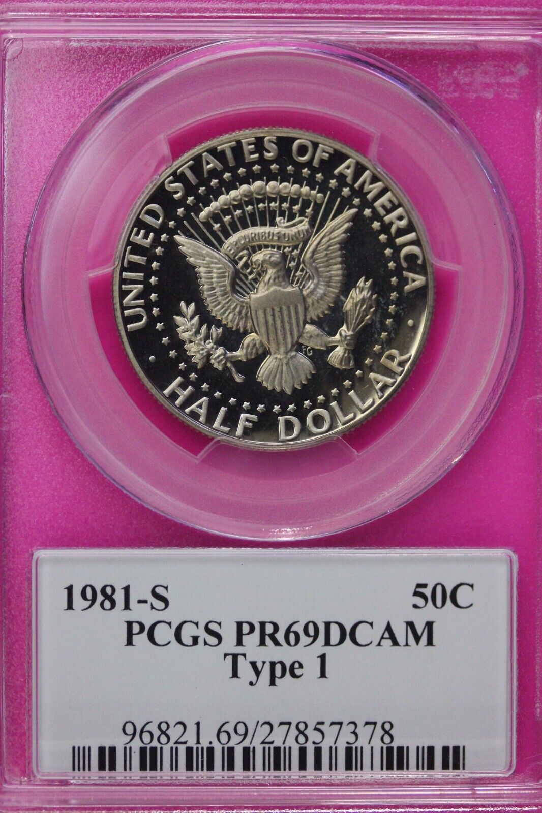 1981 S T1 PR 69 Deep Cameo John Kennedy Clad Half Dollar JFK Label PCGS 1117