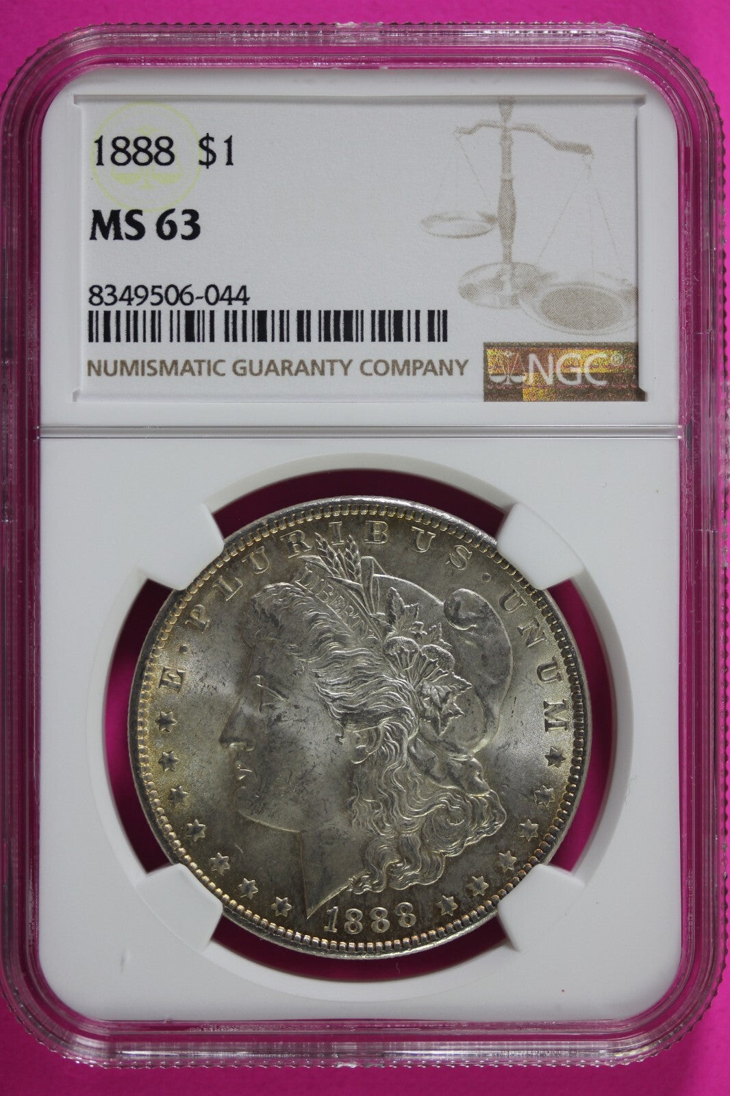 1888 P MS 63 Liberty Morgan Silver Dollar NGC Certified Graded Authentic 654