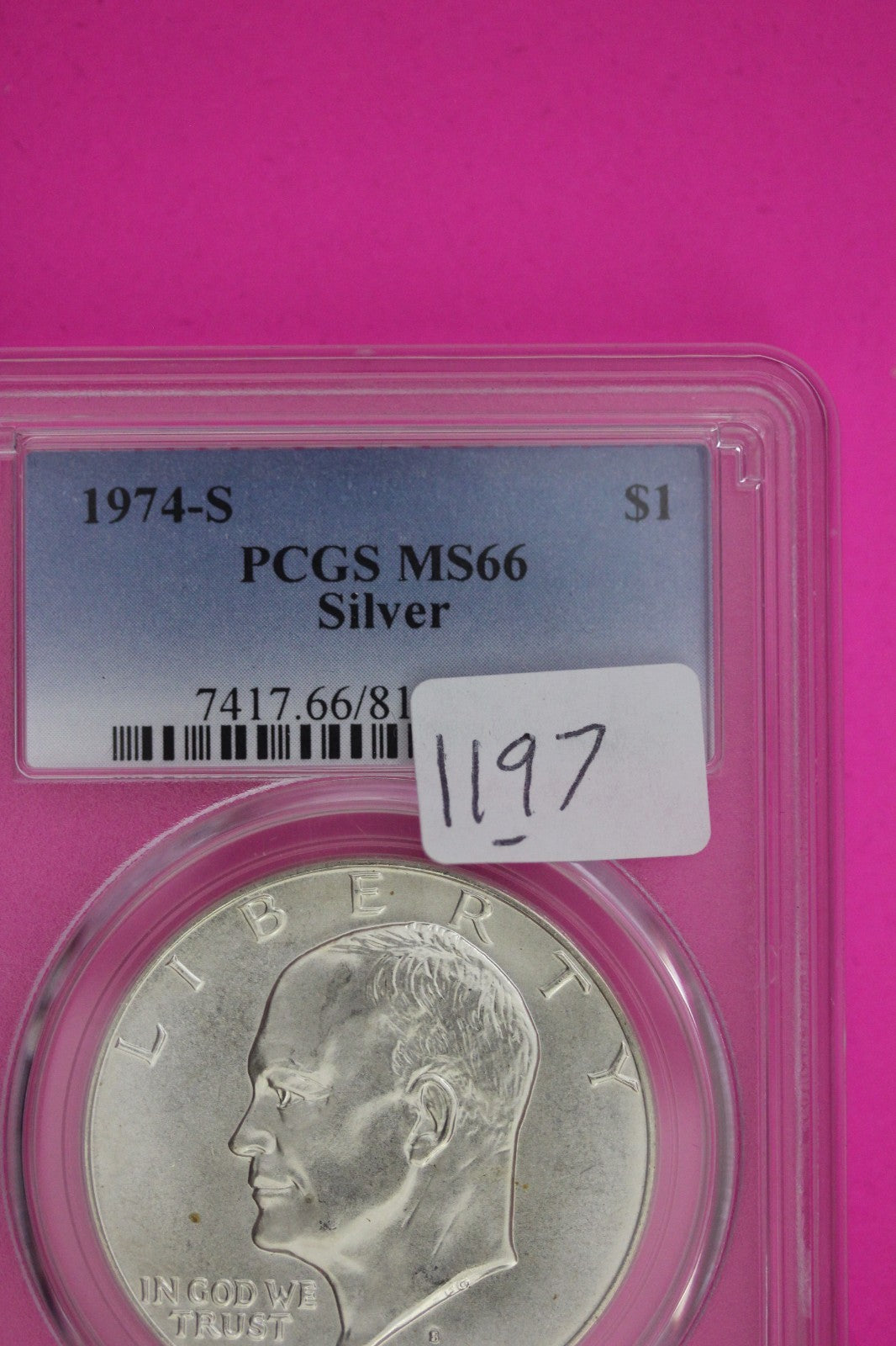 1974 S MS 66 Silver Ike Eisenhower Dollar PCGS Certified Graded Authentic 1197