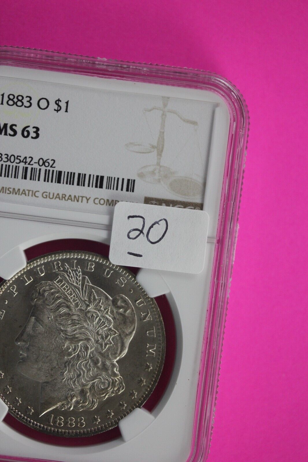 1883 O MS 63 Liberty Morgan Silver Dollar NGC Certified Graded Authentic Slab 20