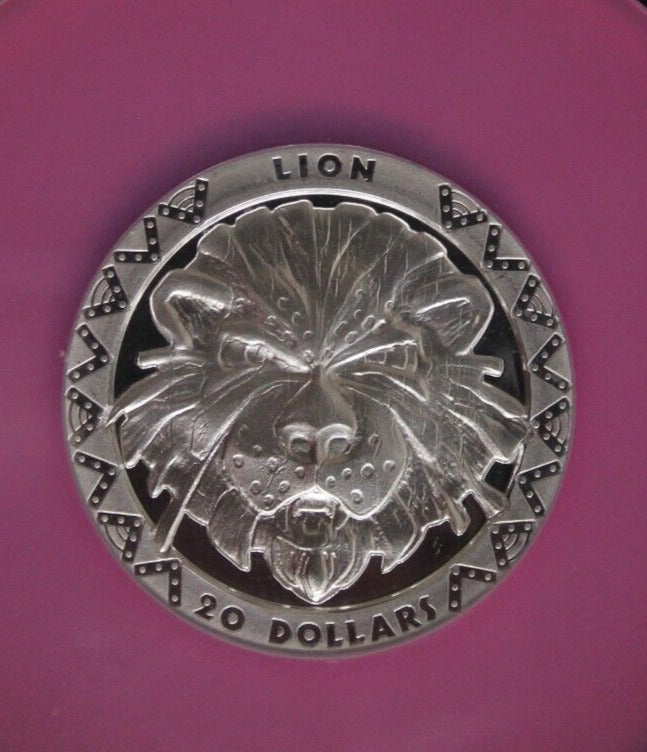 2019 PF 70 2 Ounces Silver Lion High Relief 20 D Sierra Leone .999 Fine NGC 7048