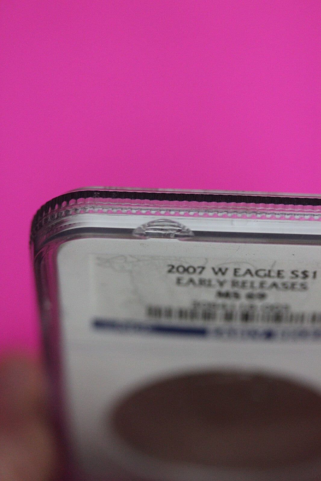 2007 W Chipped Slab MS 69 Silver Eagle Coin 1 OZ .999 NGC Graded Authentic 524
