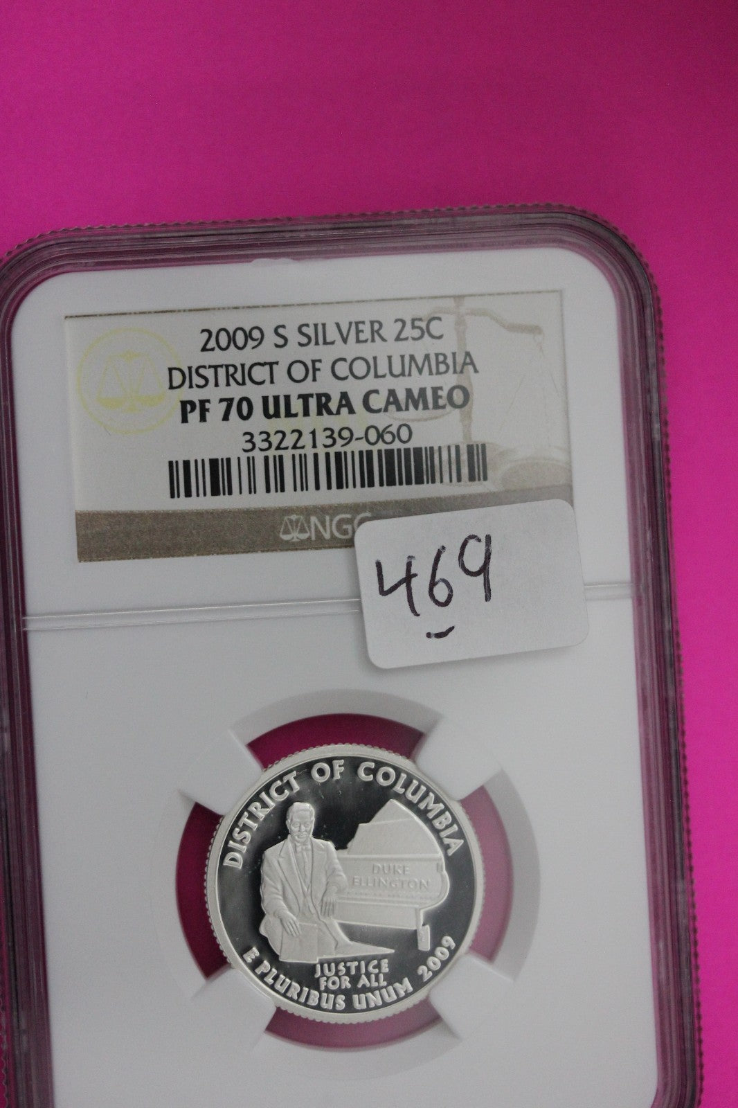 2009 S PF 70 District of Columbia Silver State Quarter NGC Certified Graded 469