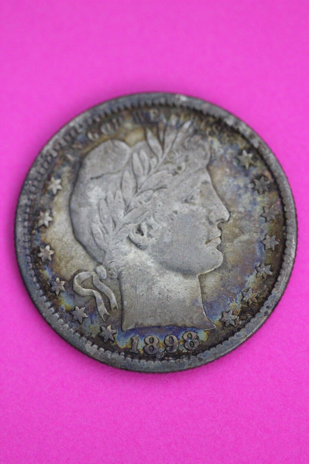 1898 S Barber Liberty Silver Quarter Scarce Semi Key Date Coin San Francisco 39