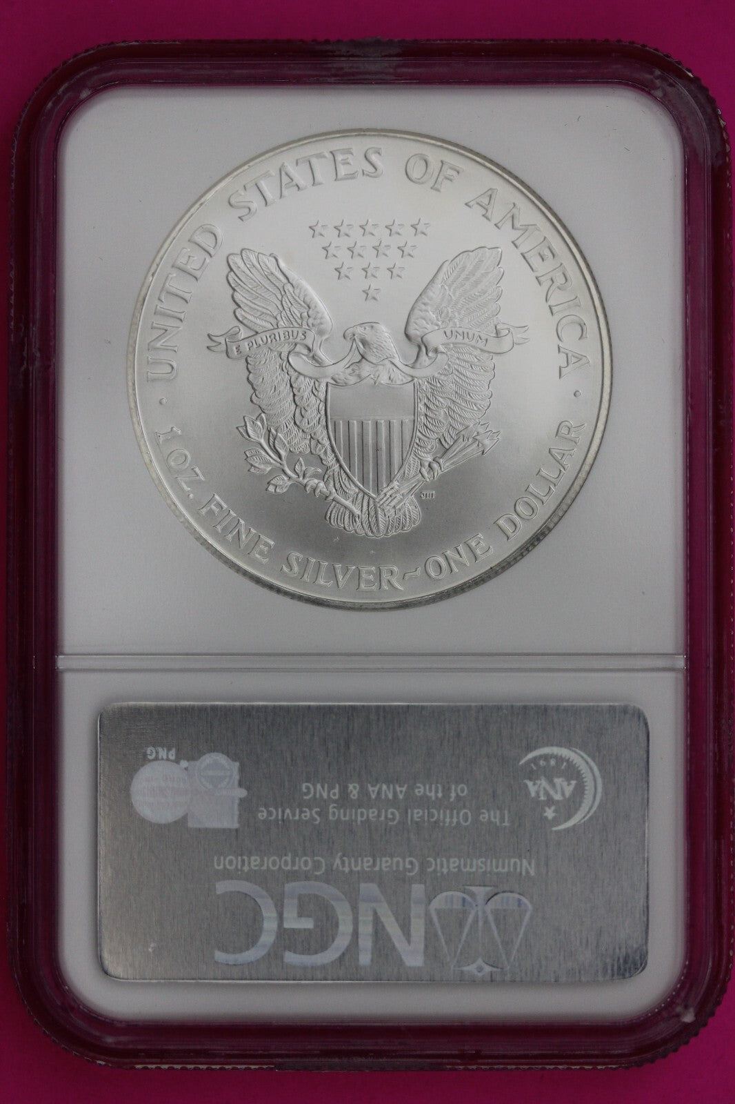 1999 MS 69 Silver Eagle Coin 1 OZ .999 NGC Graded Certified Authentic Slab 493