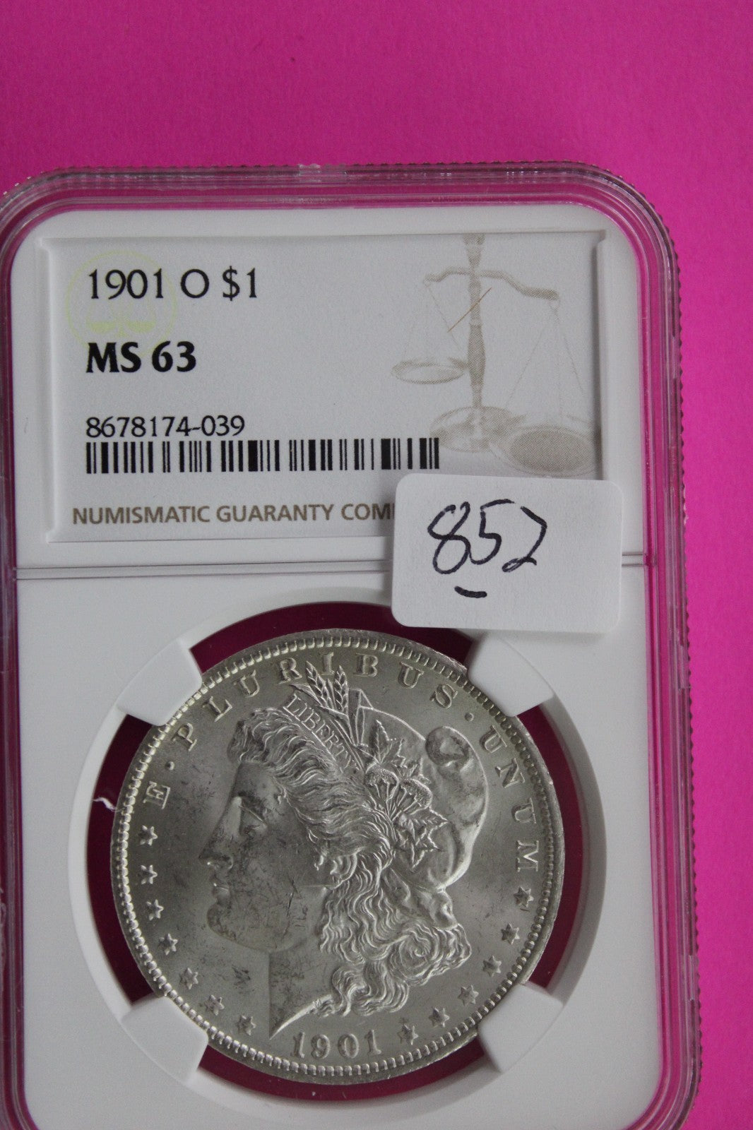 1901 O MS 63 Liberty Morgan Silver Dollar NGC Certified Graded Authentic 852