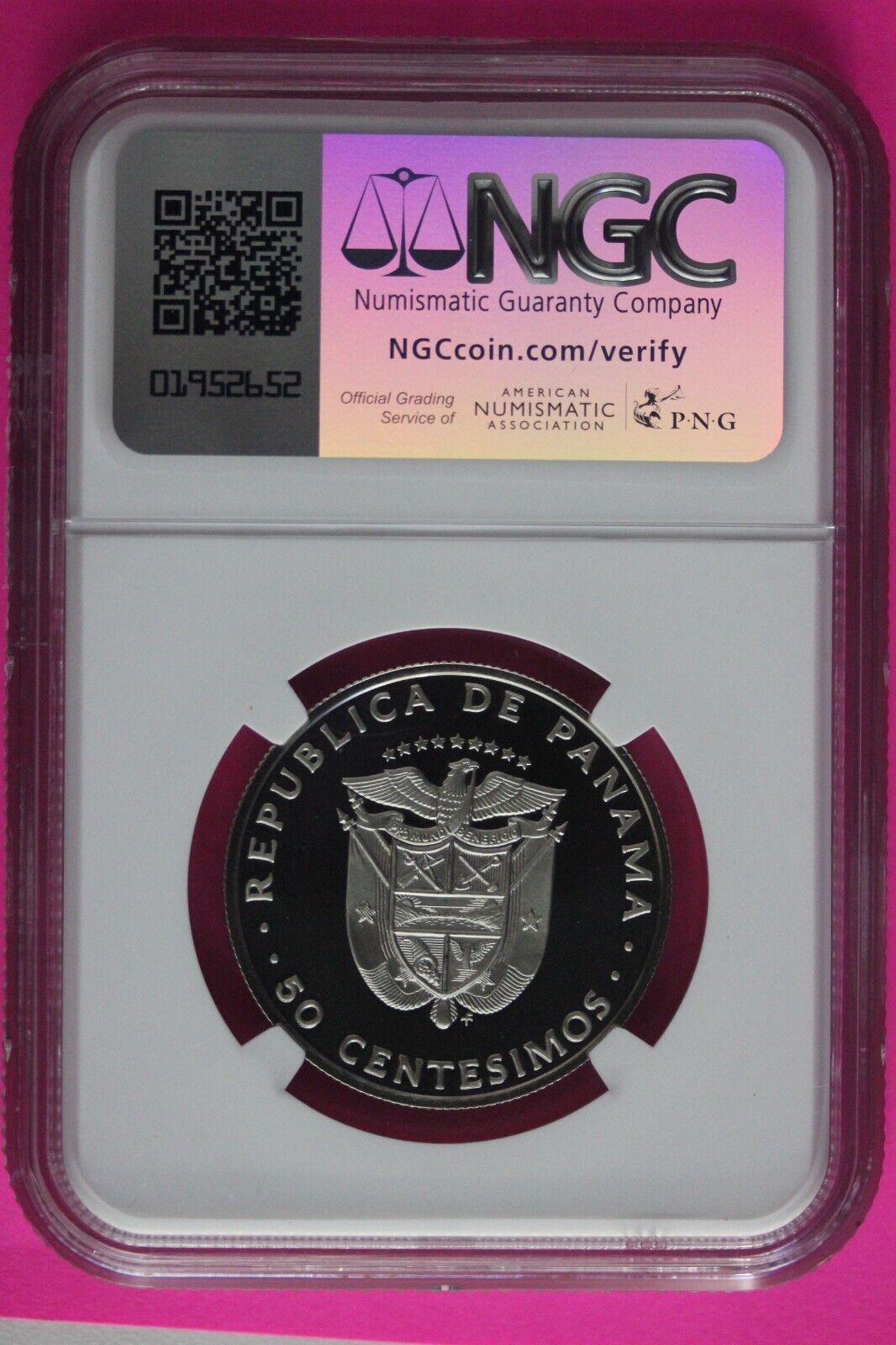 Top Pop 1975 Panama PF 70 Ultra Cameo Proof 50 Centesimos NGC Graded Slab 1037
