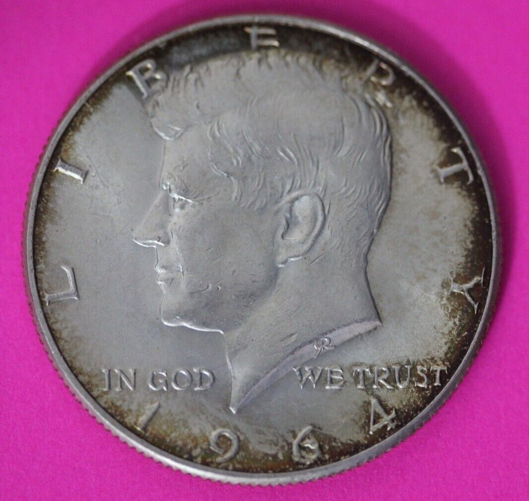 Nicely Toned 1964 P John F Kennedy Silver Half Dollar Exact Gem Coin Shown 06