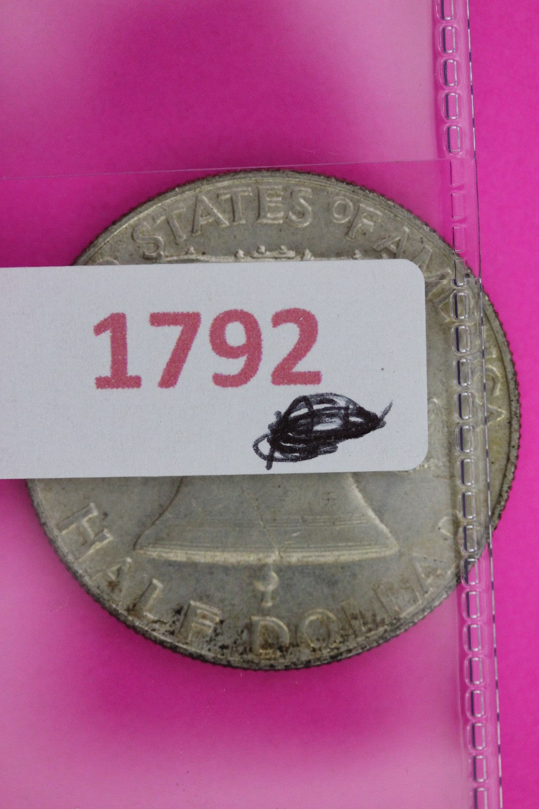 Mint Error 1959 P Double Die Reverse Ben Franklin Half Dollar Silver Coin 1792