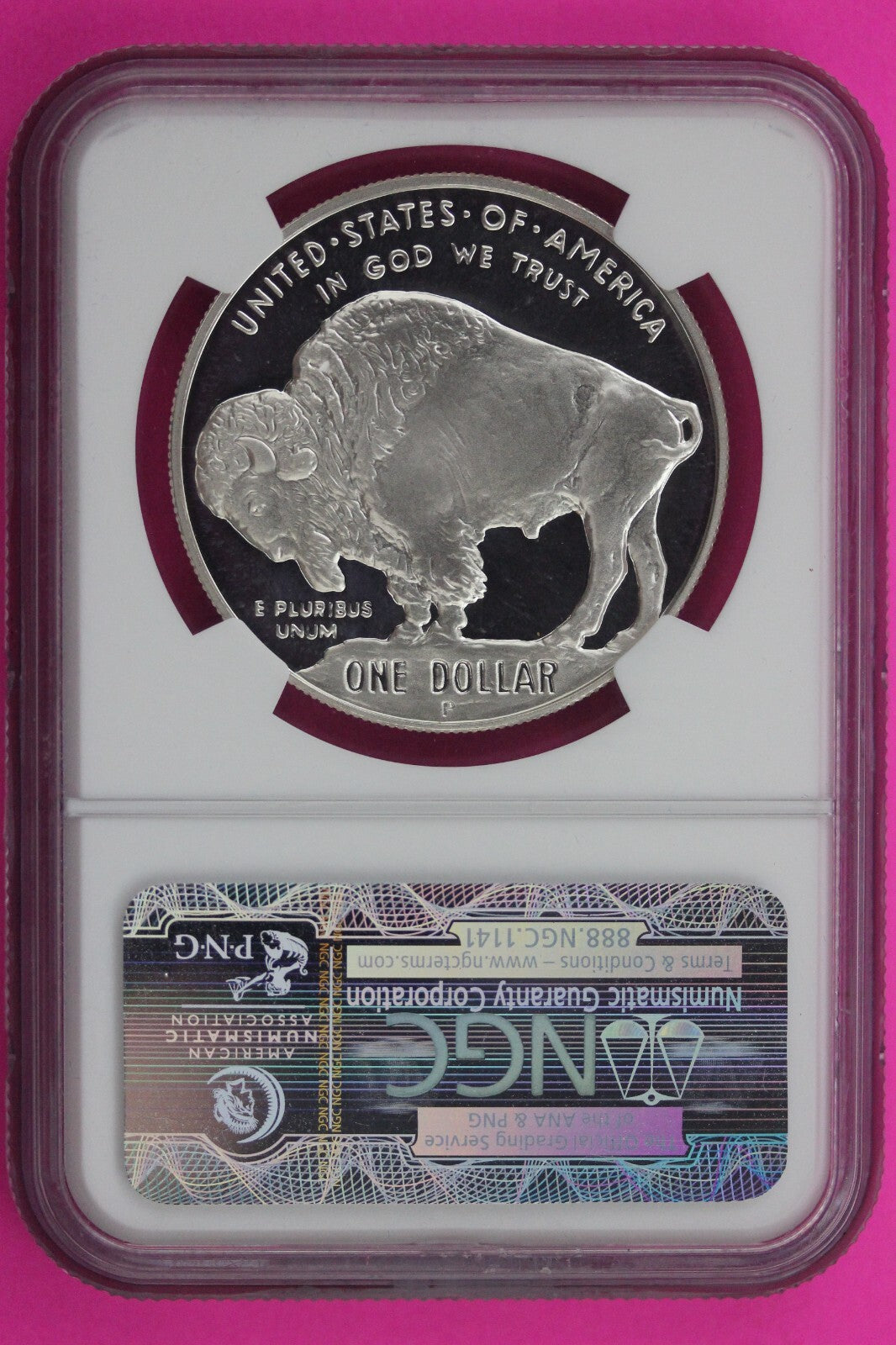 2001 P PF 69 Proof Buffalo Commemorative Silver Dollar NGC Graded Authentic 313
