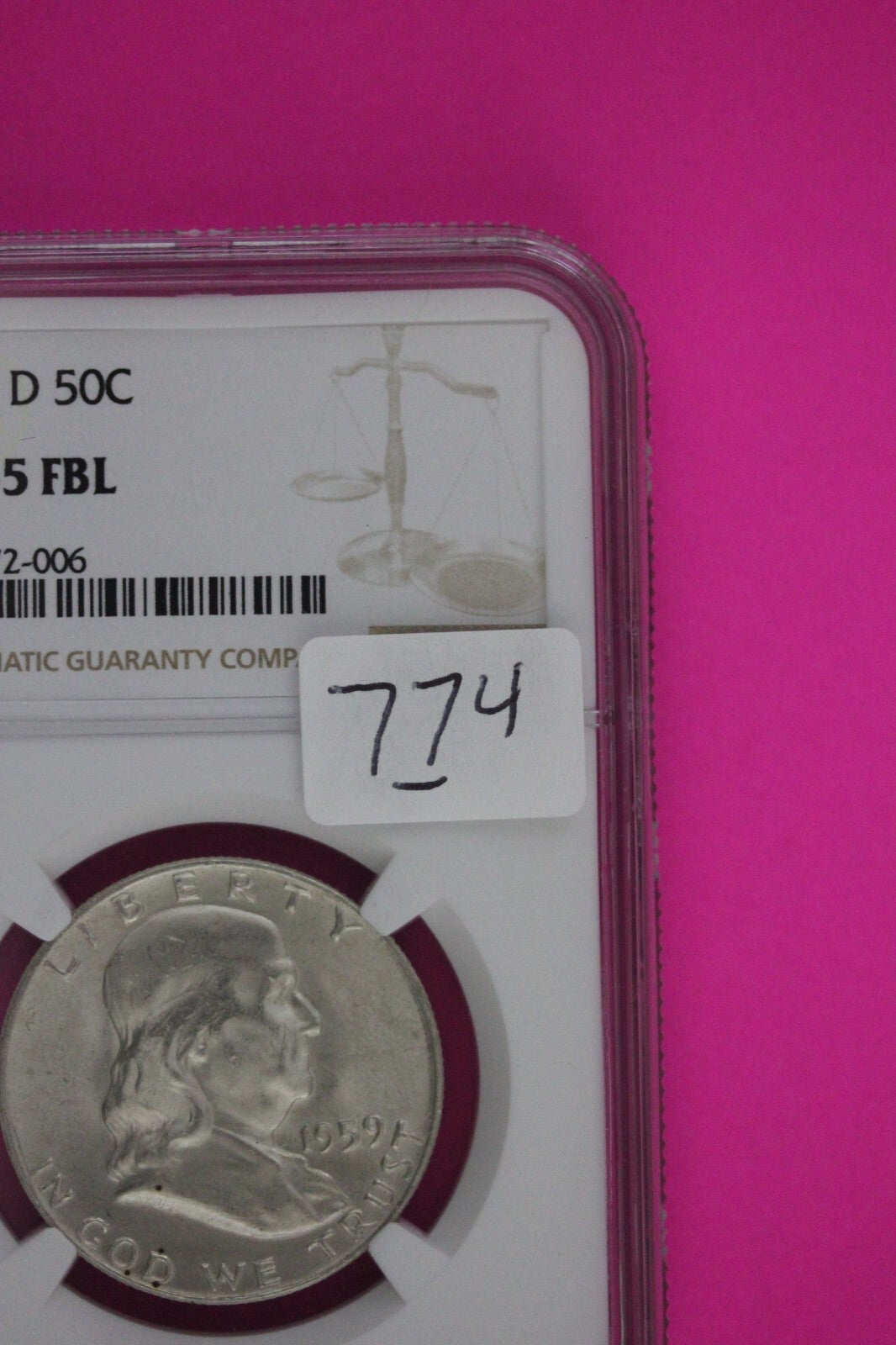 Full Bell Lines 1959 D MS 65 FBL Ben Franklin Half Dollar Silver Coin NGC 774