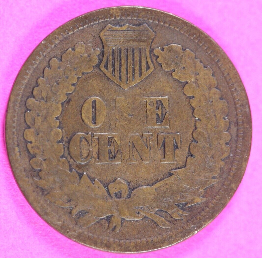 1865 Bronze Indian Head Cent Penny Rare Early Type Coin Exact Coin Pictured 242