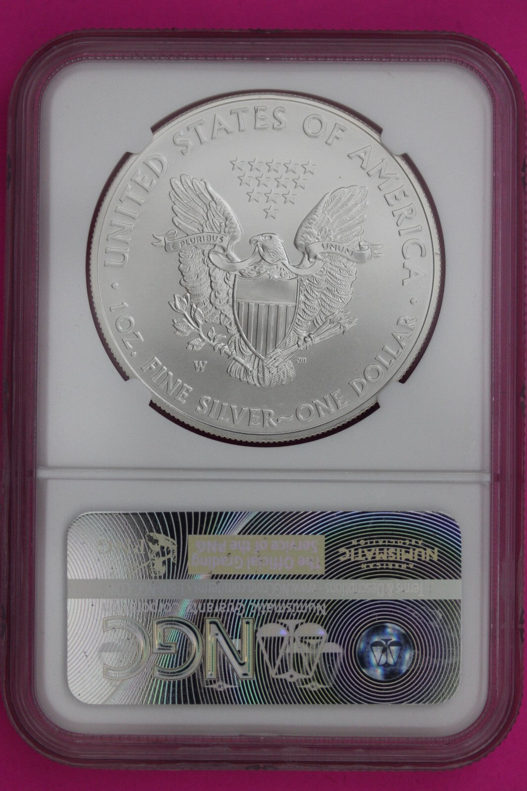2014 W MS 69 Silver Eagle Coin 1 OZ .999 NGC Graded Certified Authentic Slab 471