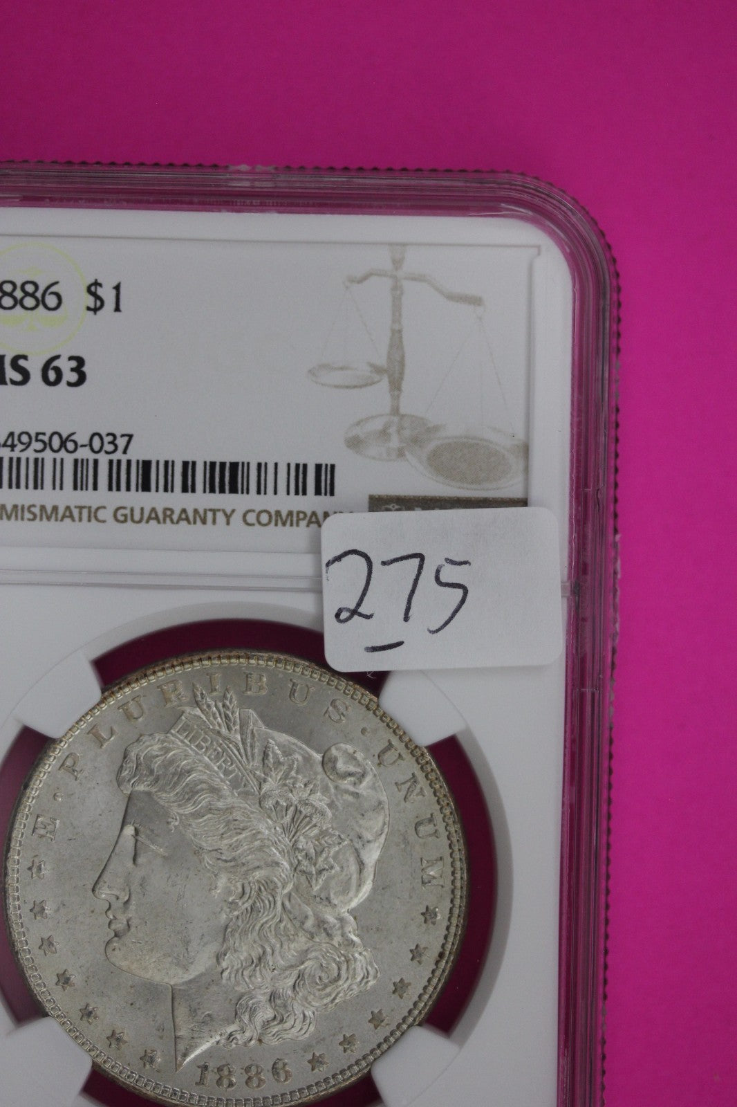 1886 P MS 63 Liberty Morgan Silver Dollar NGC Certified Graded Authentic 275