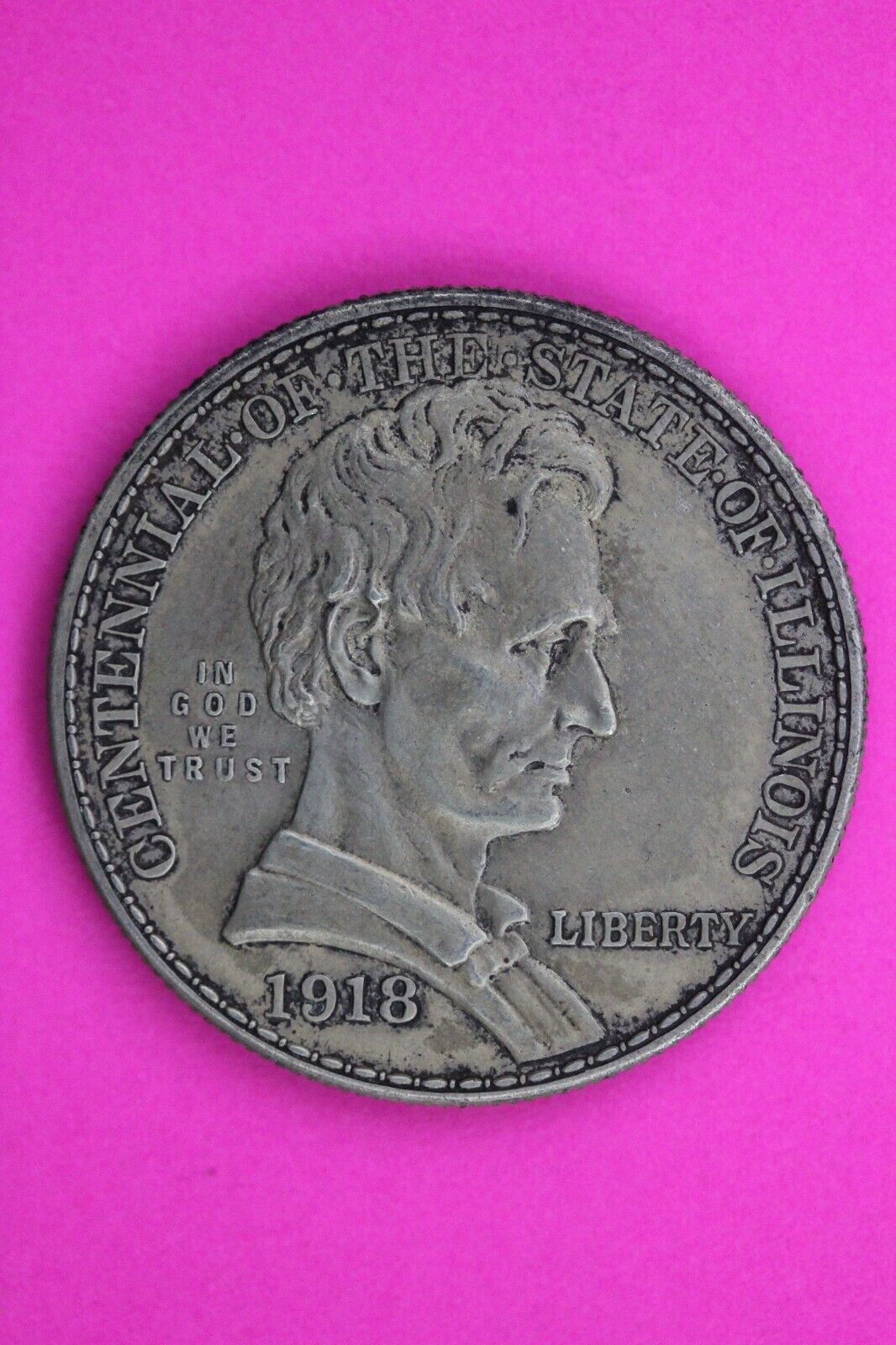 High Grade 1918 Illinois Commemorative Centennial Rare Silver Half Dollar 69