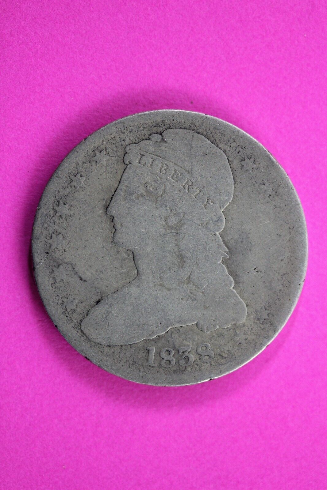 1838 Capped Bust Half Dollar Exact Coin In Pics Silver Rare Semi Key Date 45