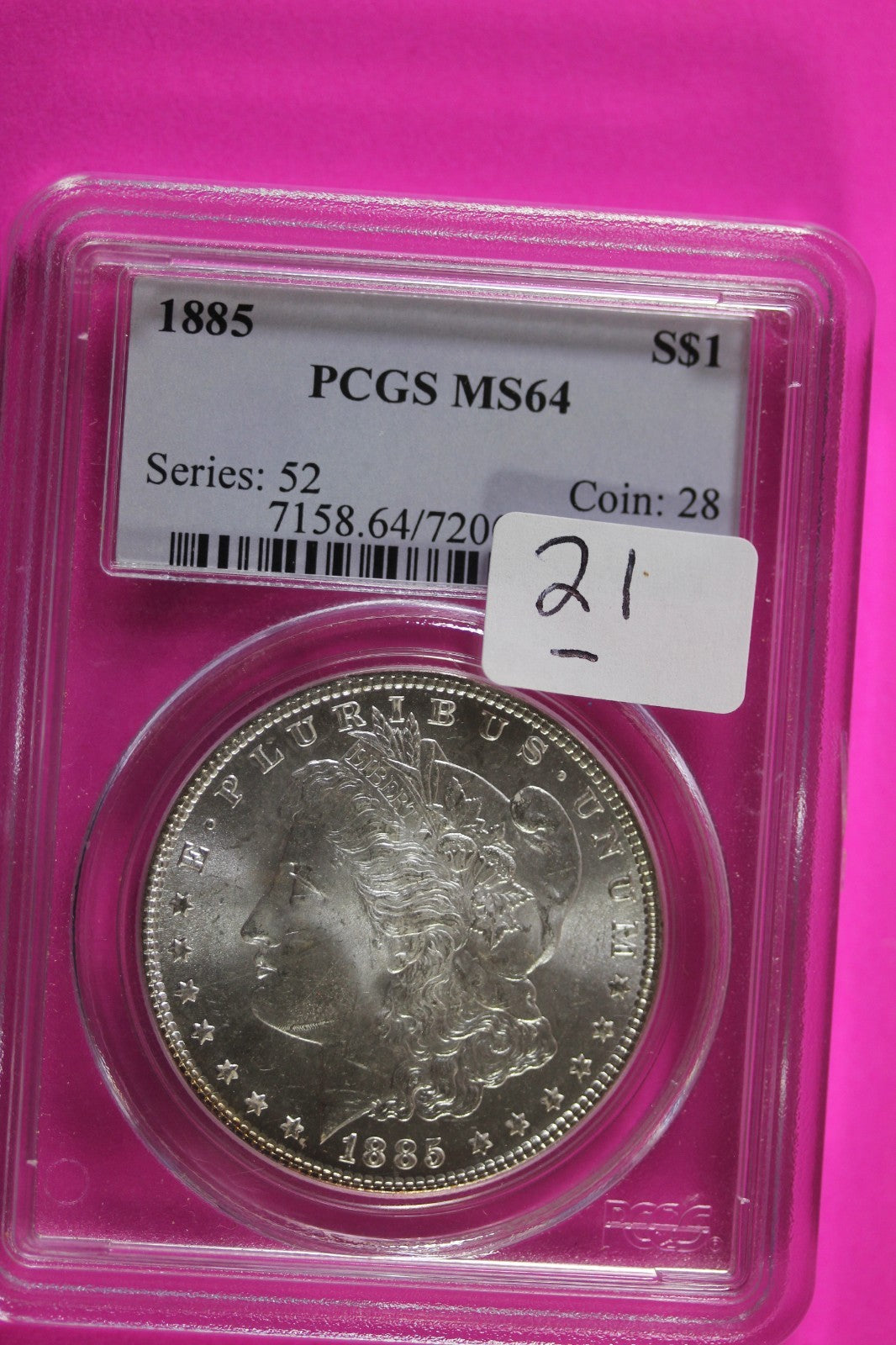 1885 P MS 64 Liberty Morgan Silver Dollar PCGS Graded Authentic Certified 21