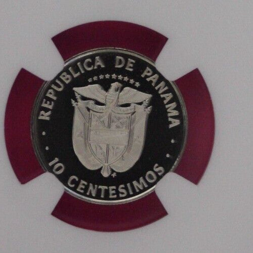 1976 Panama PF 69 Ultra Cameo Proof 10 Centesimos NGC Certified Graded Slab 883