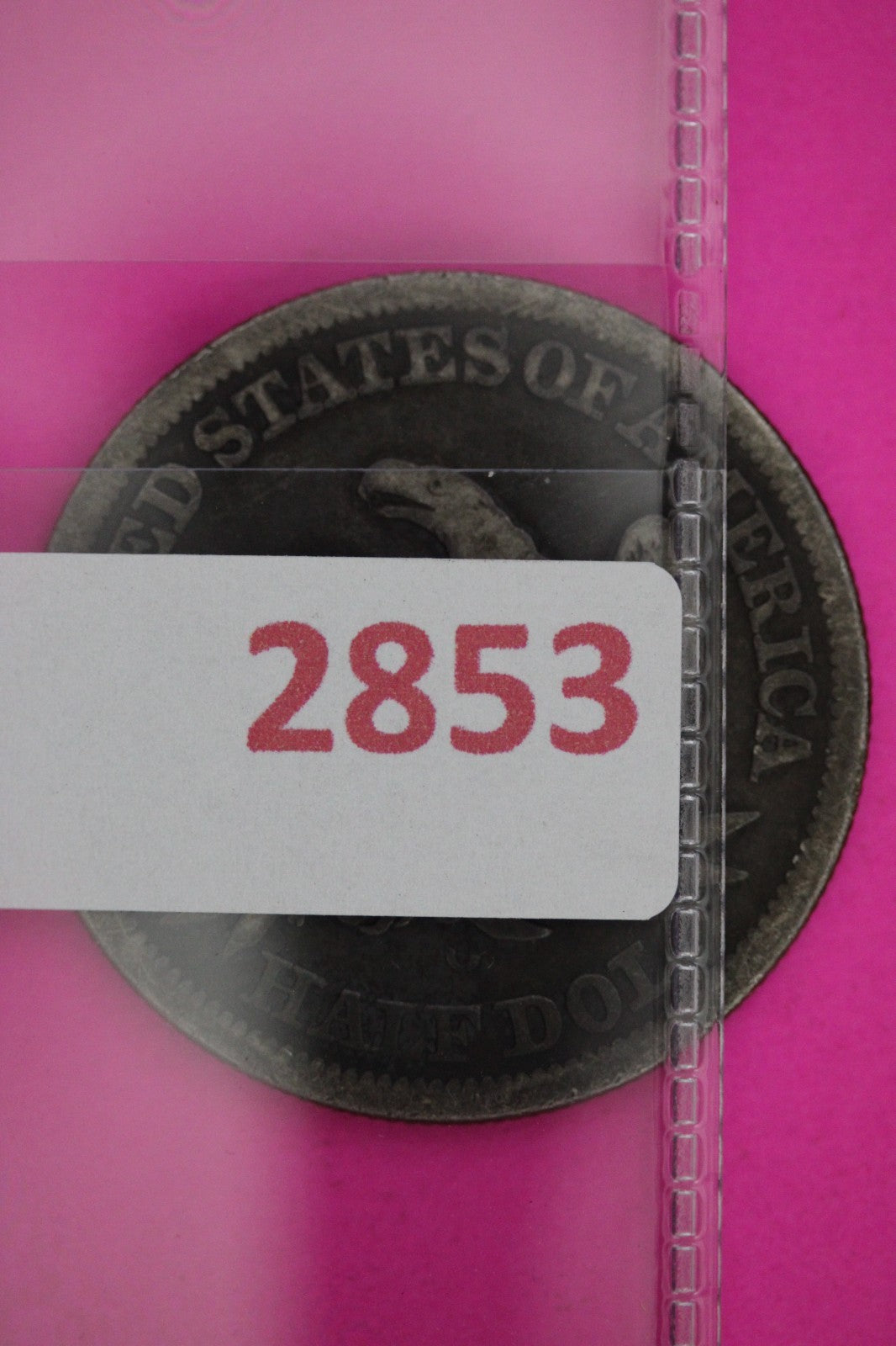 1854 O Seated Liberty Silver Half Dollar Graffitti Authentic Genuine Coin 2853