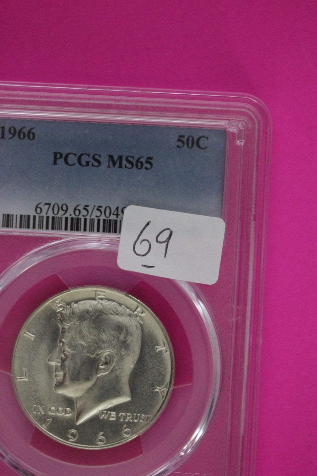 1966 MS 65 Kennedy Half Dollar NGC Graded Certified Authentic Slab Silver 69