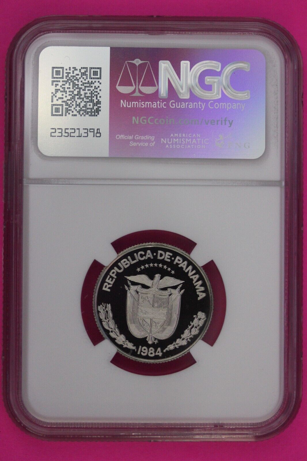 Top Pop 1984 Panama PF 70 Ultra Cameo Proof 1/4 Balboa NGC Certified Slab 834