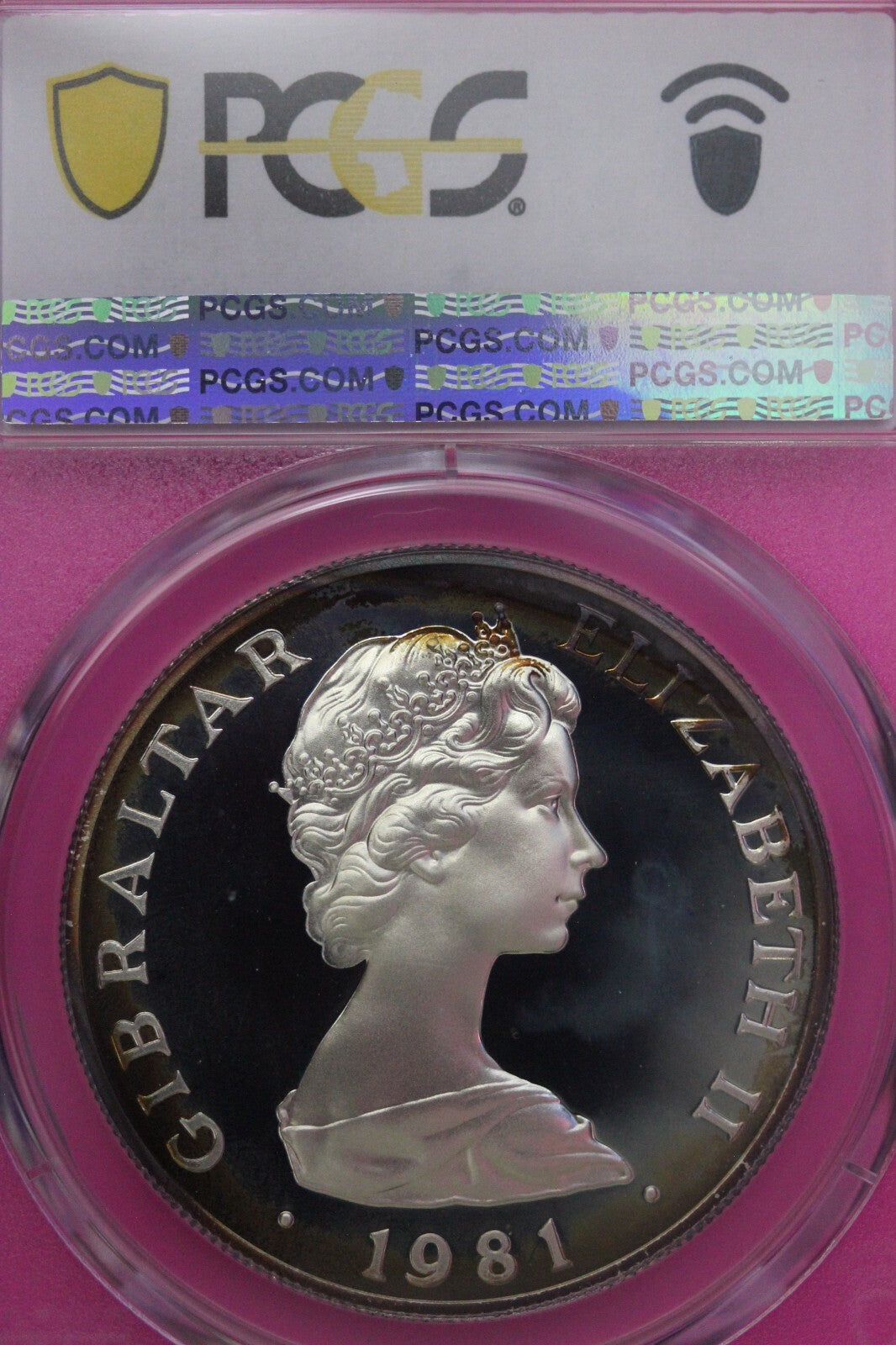 1981 PR 68 DCAM Crown Gibraltar Princess Diana Royal Wedding PCGS Silver 609