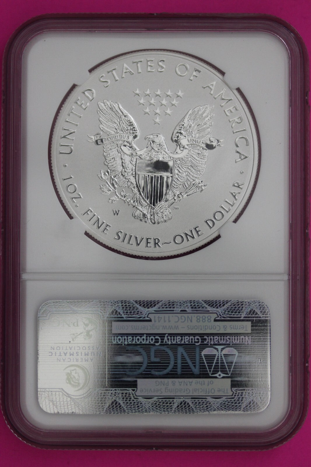 2013 W PR 69 Reverse Proof Silver Eagle NGC Graded Certified Authentic Slab 518