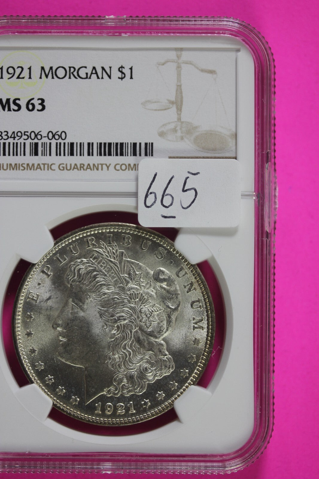 1921 P MS 63 Liberty Morgan Silver Dollar NGC Certified Graded Authentic 665