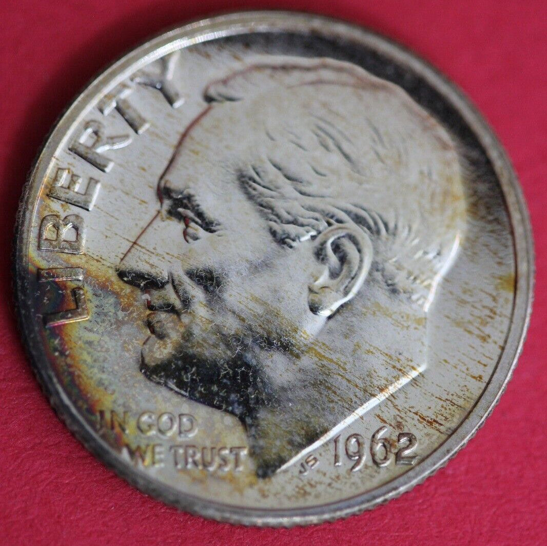 Toned 1962 Silver Proof Roosevelt Dime Exact Coin Shown Fast Shipping OCE 58