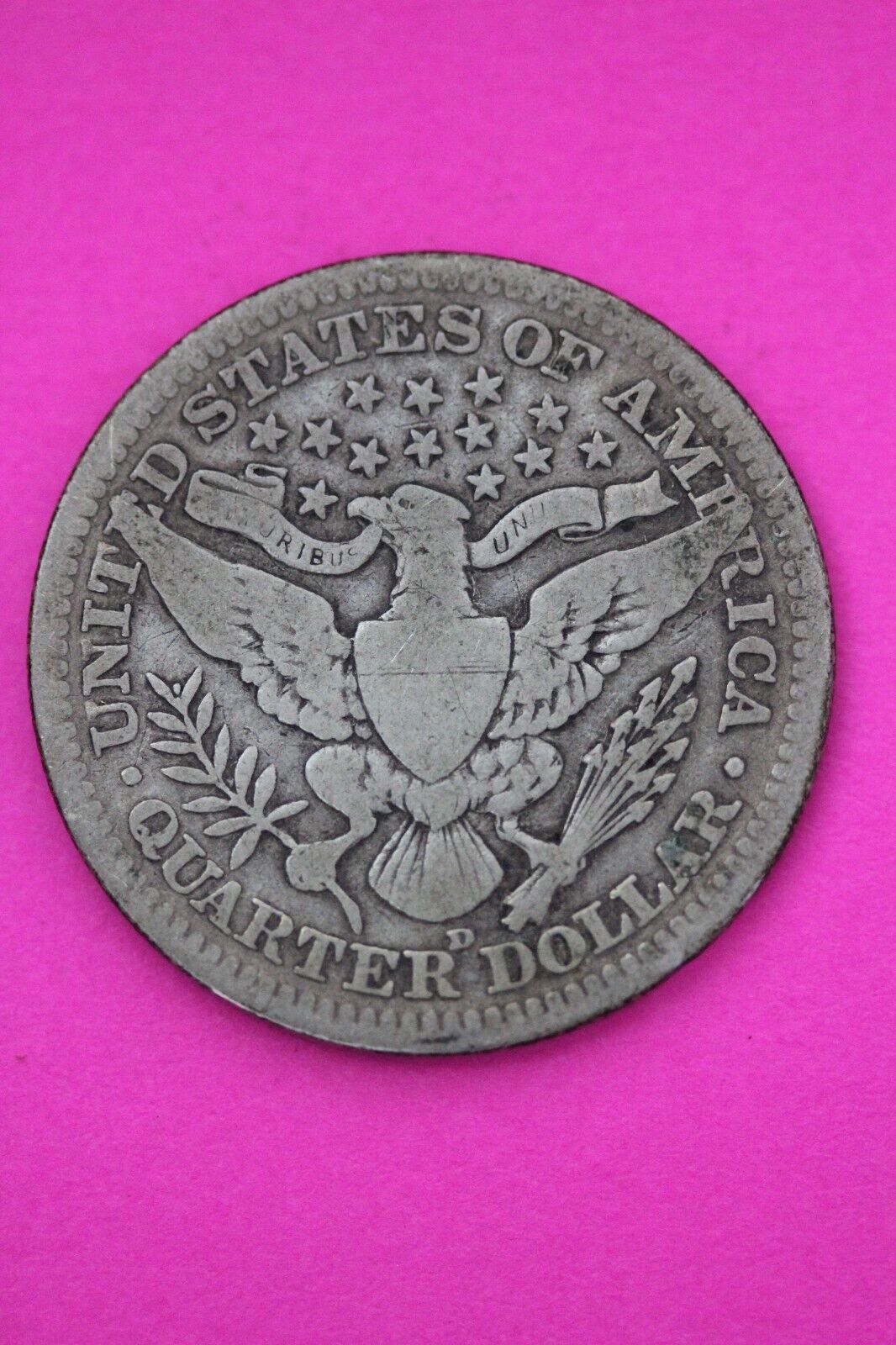 1911 D Barber Liberty Silver Quarter Scarce Semi Key Date Denver Mint 64