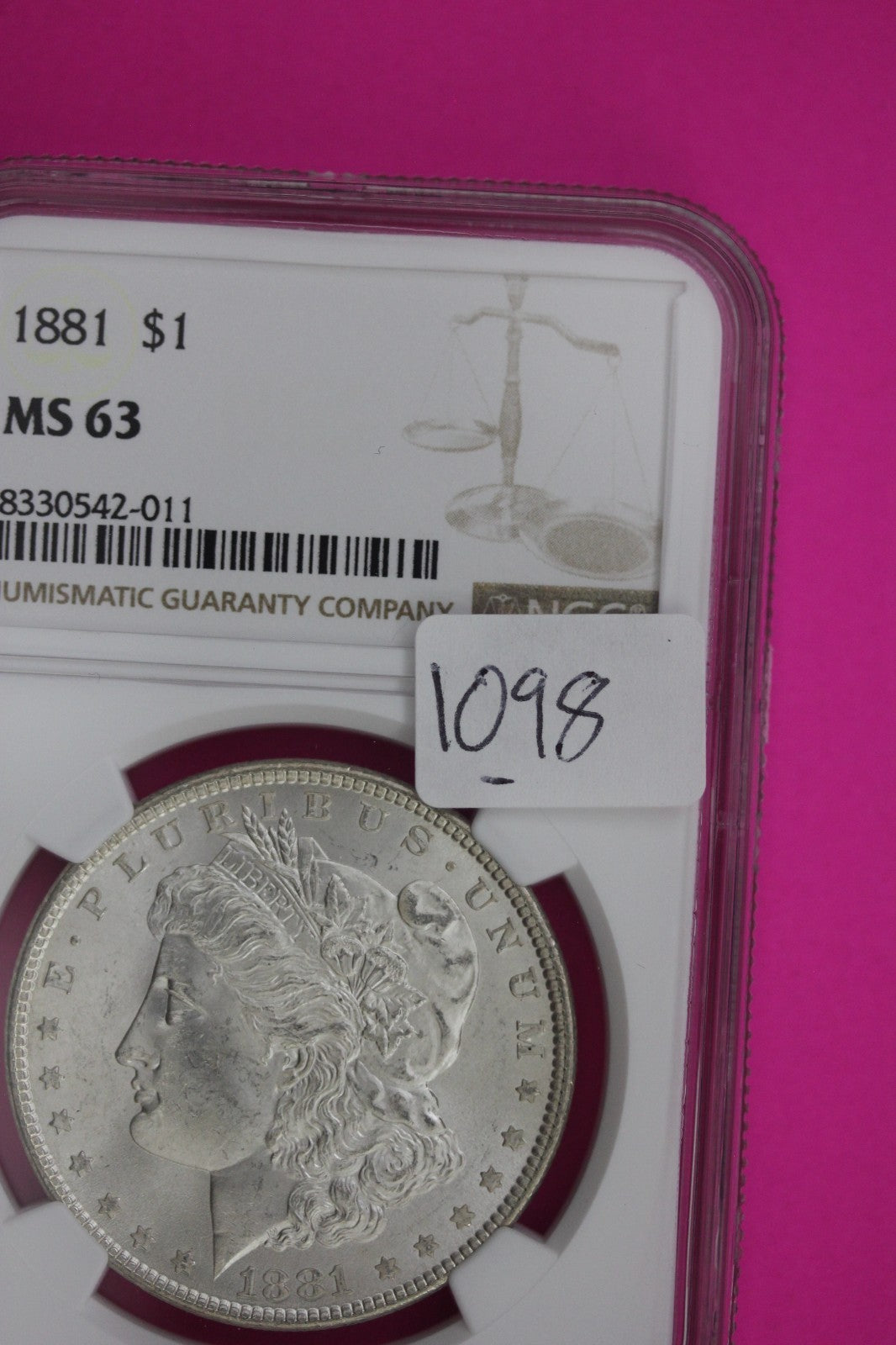 1881 P MS 63 Liberty Morgan Silver Dollar NGC Certified Graded Authentic 1098