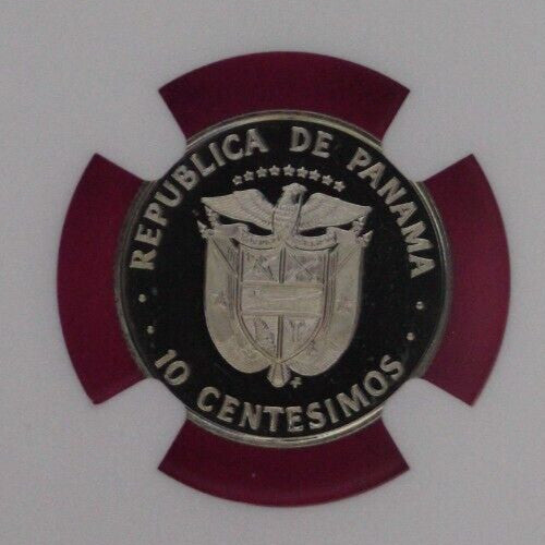 1975 Panama PF 69 Ultra Cameo Proof 10 Centesimos NGC Certified Graded Slab 240